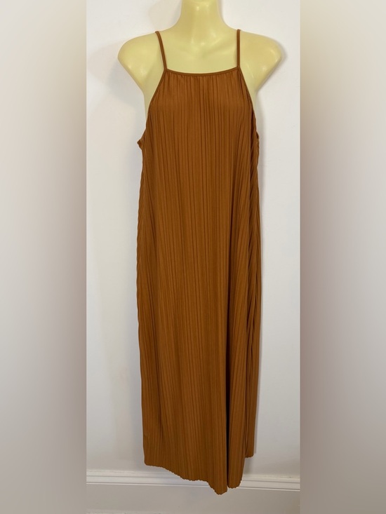 a new day Dresses & Skirts - a new day Rust-Brown Pleated Maxi Dress